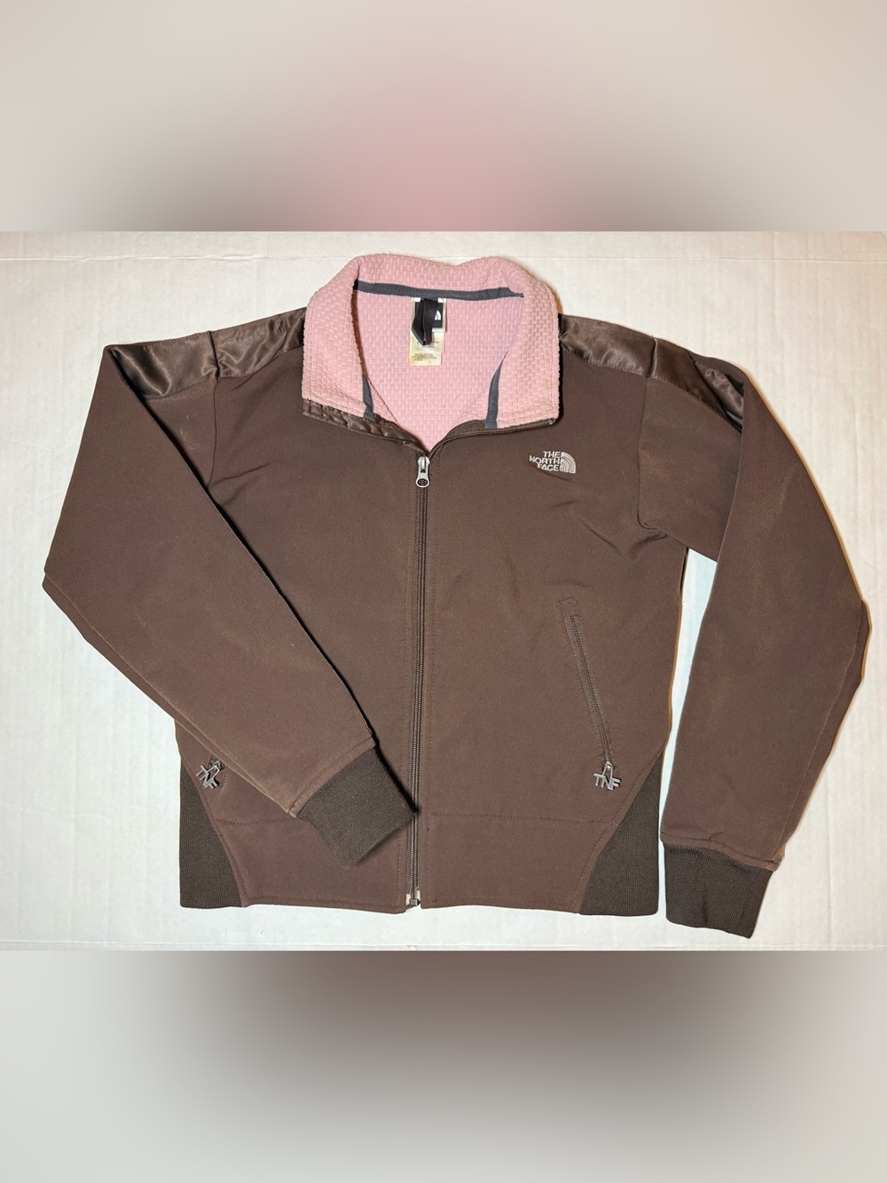 Vintage Y2K The North Face Women’s Small Brown Pink Full Zip Jacket TNF Gorpcore